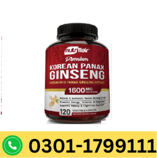 NutriFlair Korean Red Panax Ginseng 1600mg Capsules